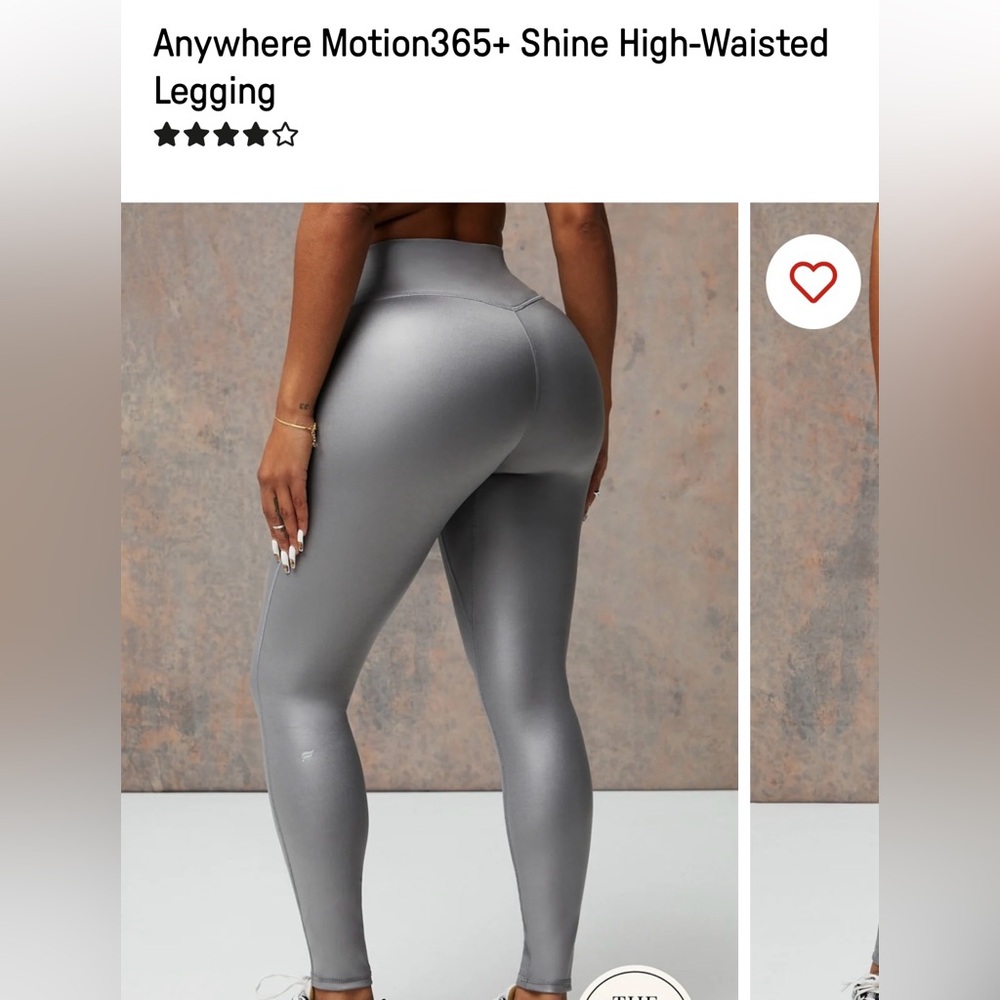 Fabletics Silver High-Waisted Leggings XL model is 5’6”